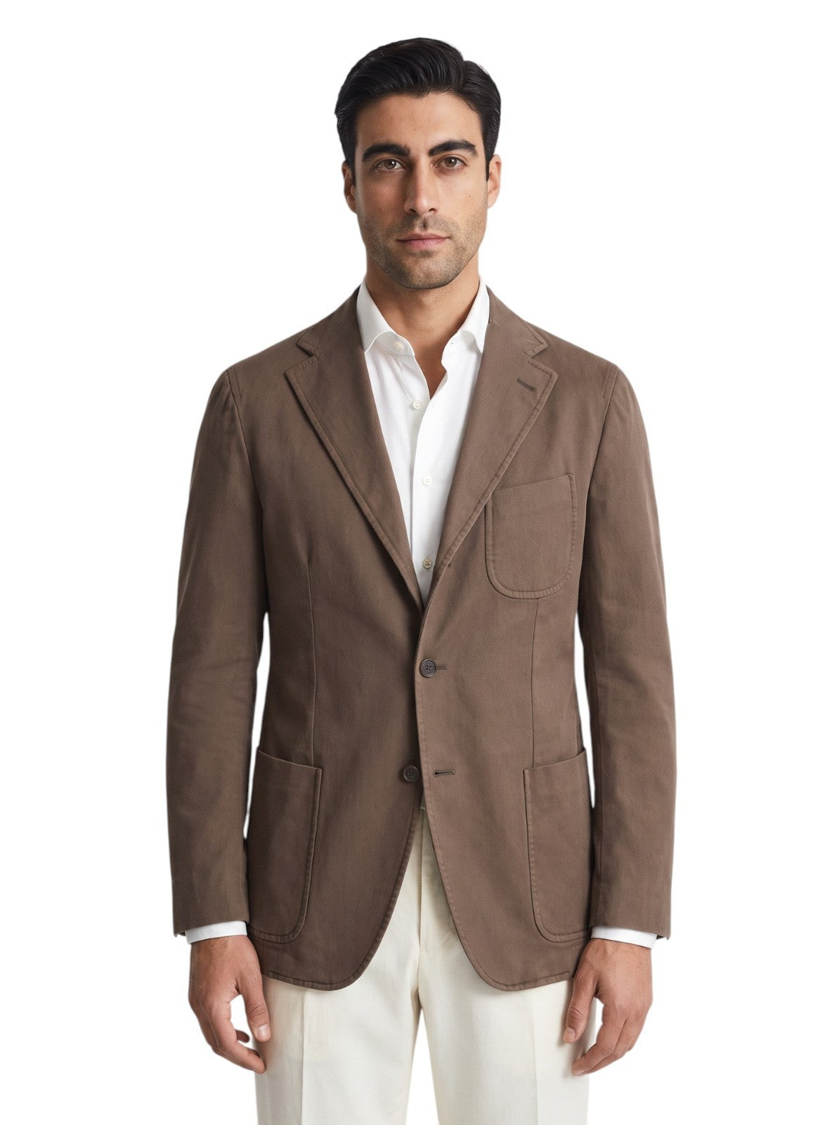 1450$ RAFFAELE CARUSO Brown Cotton Jacket Sport Coat Made in Italy 42 US / 52 IT