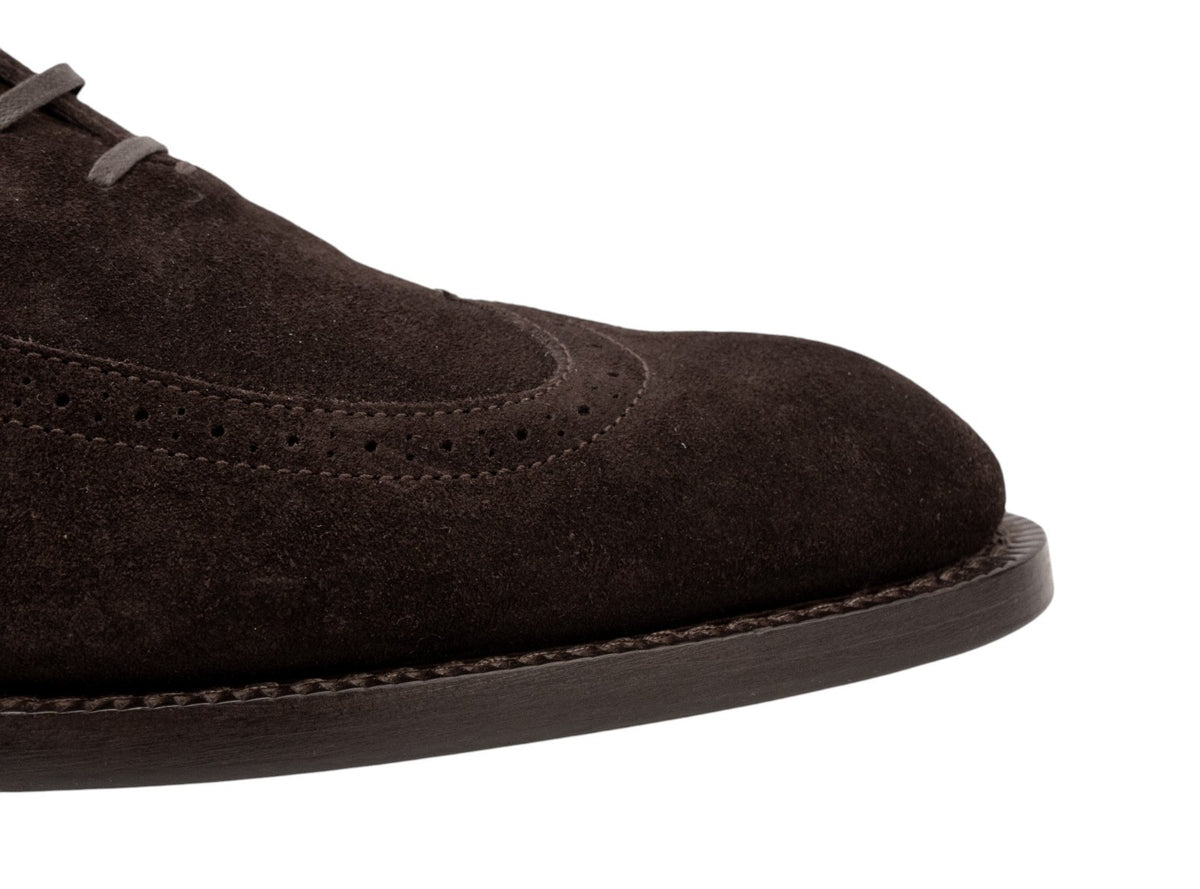 ISAIA NAPOLI Brown Suede Wingtip Brogue Oxford Shoes 10 UK / 11 US / 44 IT