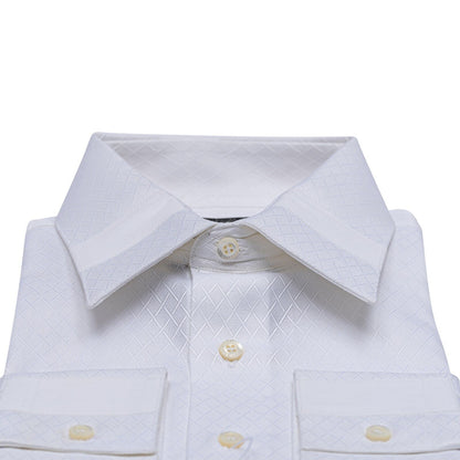 LUXURY 690$ GERLIN Shirt White Jacquard ALUMO Cotton 16 - 41 1Q BIJAN
