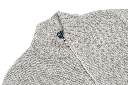 $2000 FEDELI CASHMERE "Malfilè" Gray Cardigan Jacket Full Zip Cashmere