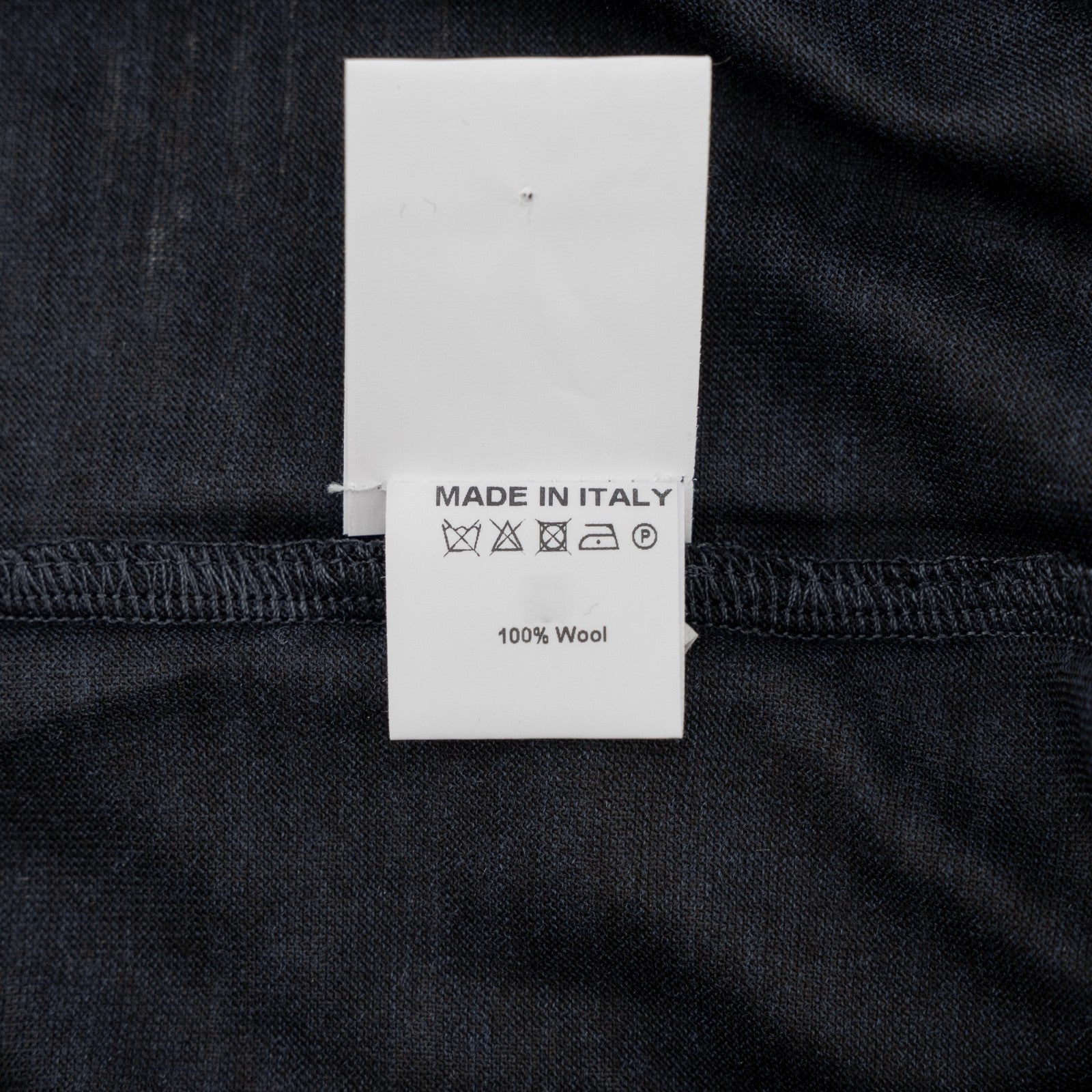 1100$ ISAIA NAPOLI Blue Handmade Polo Long Sleeve Extrafine Wool