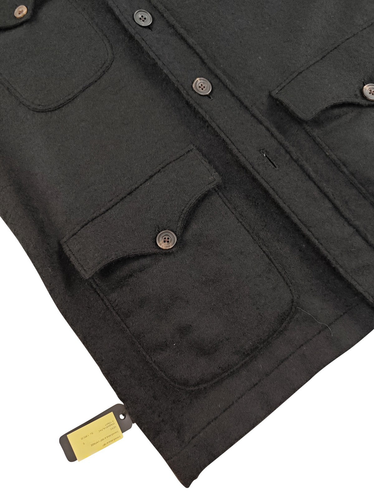 $2300 RUBINACCI NAPOLI Black Sahariana Jacket Baby Alpaca Size S