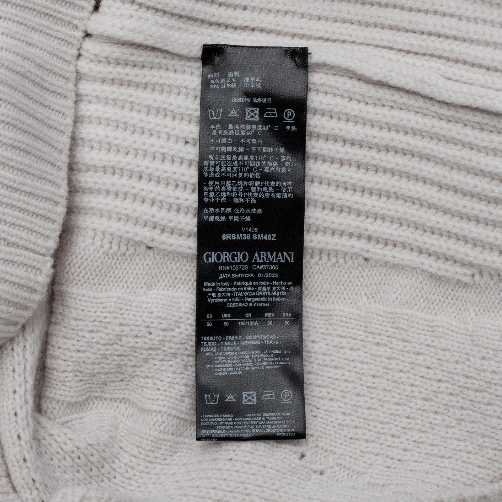 1630$ GIORGIO ARMANI NEVE Sweater Ice Turtleneck Wool Cashmere 40 US / 50 IT