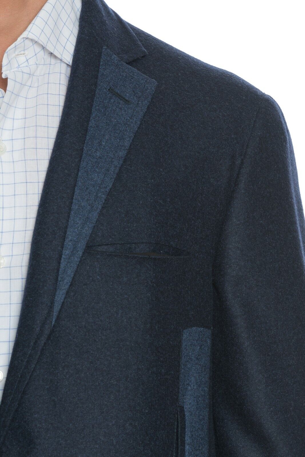$2650 BELVEST Blue Blazer Jacket Flannel Wool 40 US / 50 EU 7R JACKETINTHEBOX