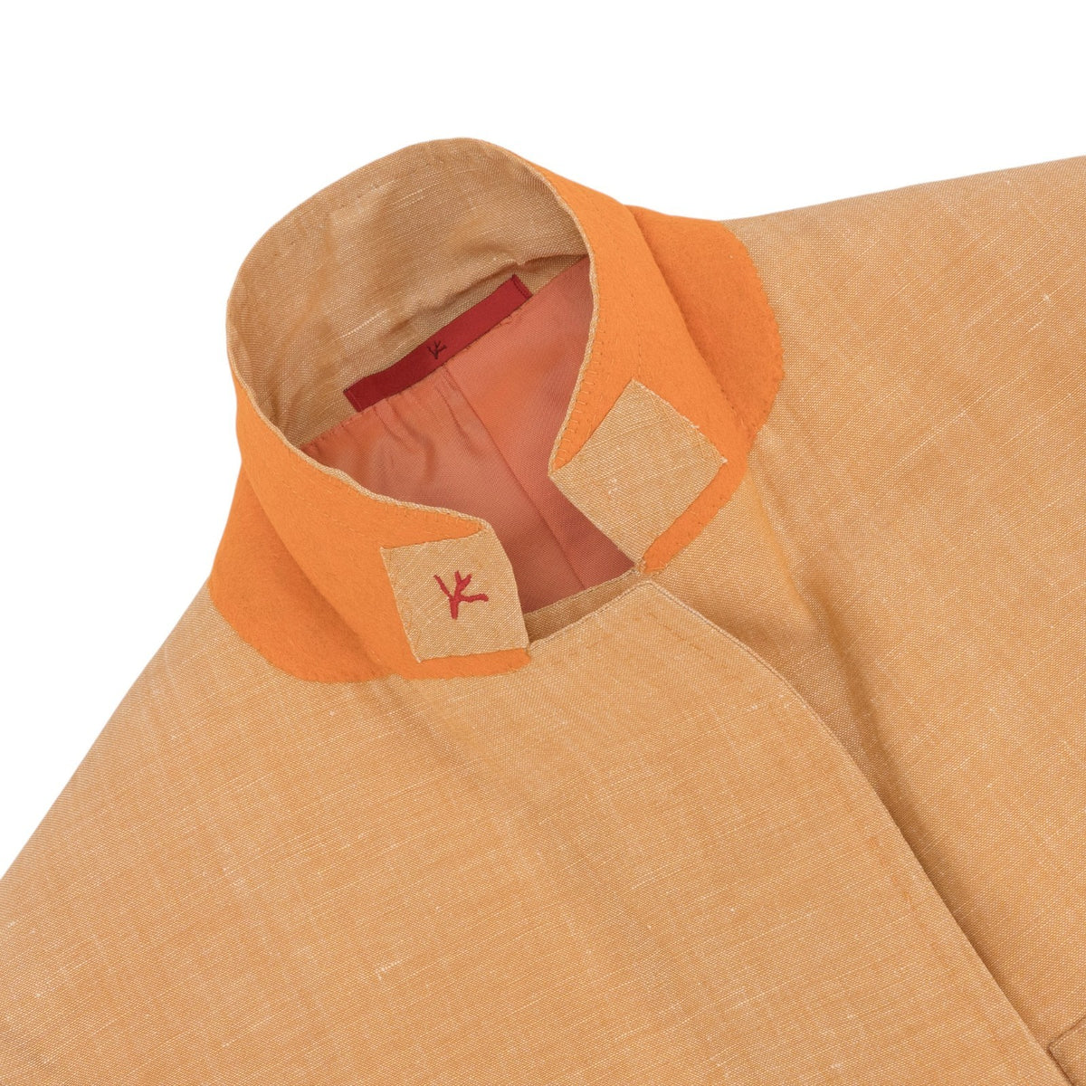 $5900 ISAIA NAPOLI "Capri" Orange Suit Fine Wool / Linen 38 US / 48 EU 8R