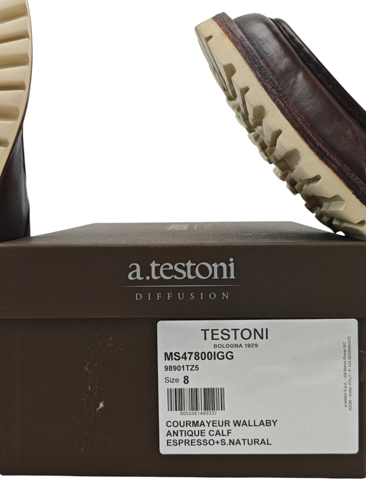 1100$ TESTONI "Piuma" Derby Moc-Toe Shoes Brown Calf 8 UK / 9 US / 42 IT
