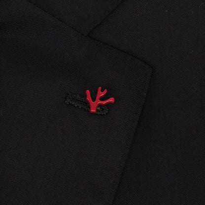 $7050 ISAIA "Gregorio" Black Hand-Sewn Suit Fine Wool 4 Seaon 38 US / 48 EU 7R