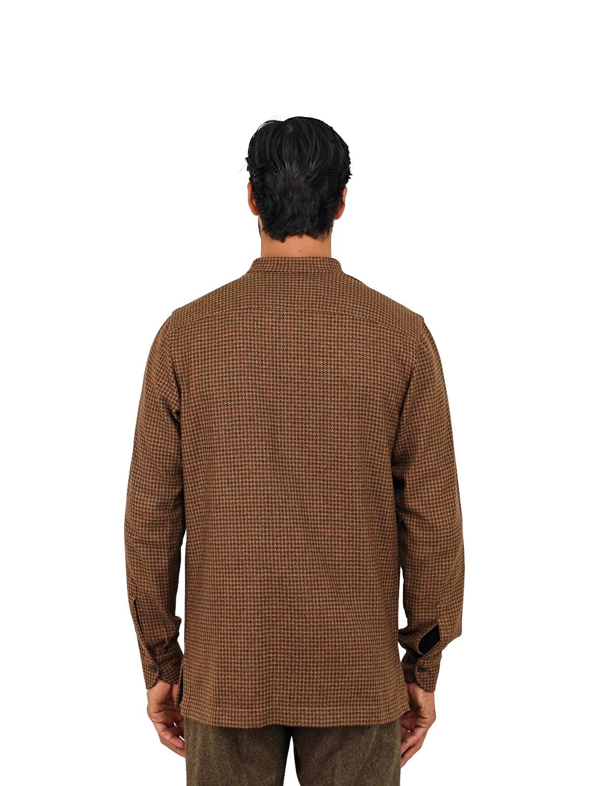 $2120 RUBINACCI Brown Houndstooth Sahariana Guru Jacket 100% Cashmere Size S