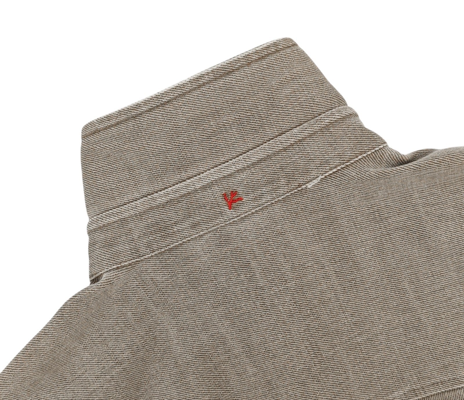 $1250 ISAIA NAPOLI Light Beige Hand-Sewn Overshirt Jacket Denim Cotton Size XXL