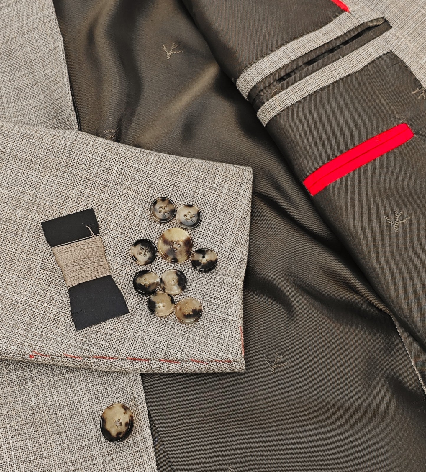 $6200 ISAIA NAPOLI "Capri" Gray Beige Sport Coat Wool SIlk Linen 42 US / 52 EU