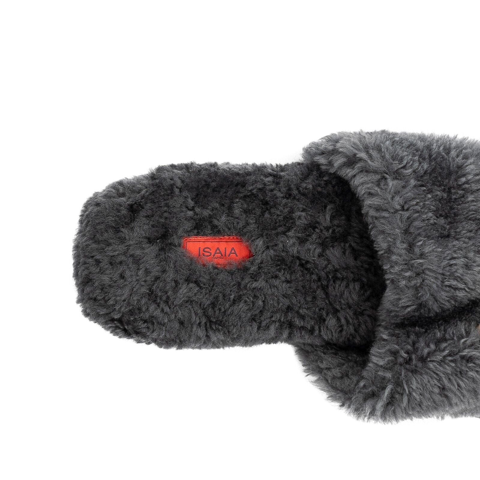 $1450 ISAIA NAPOLI Gray Mule Sabot Slippers Shoes in Shearling Fur 10 US / 9 UK