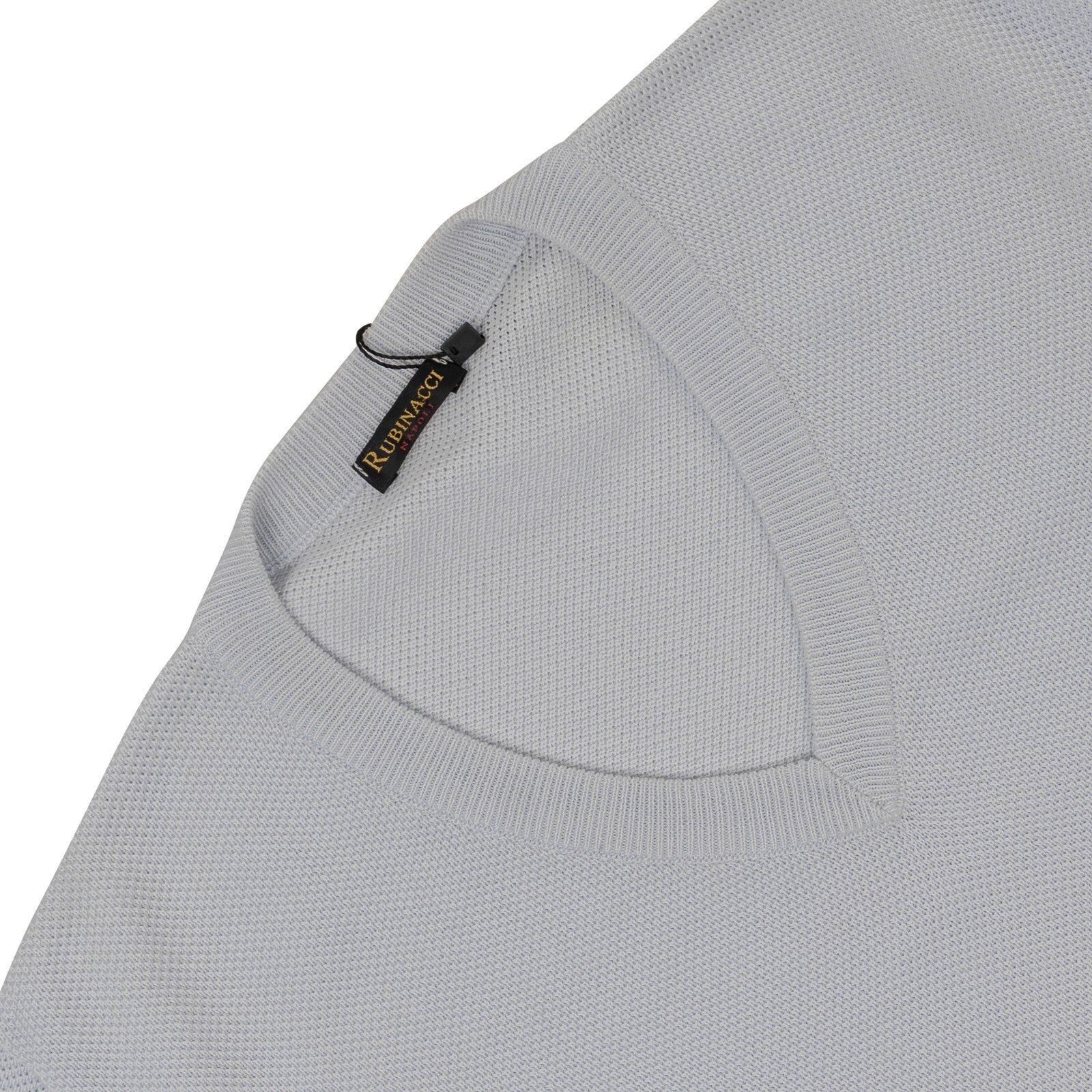 420$ RUBINACCI NAPOLI Ice Blue Sweater V-Neck Knit Cotton