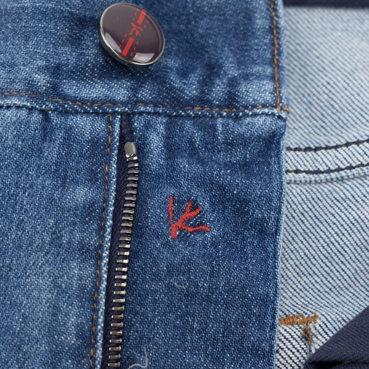 715$ ISAIA NAPOLI Blue Denim Jeans 5 Pocket Pant Cotton Regular Fit