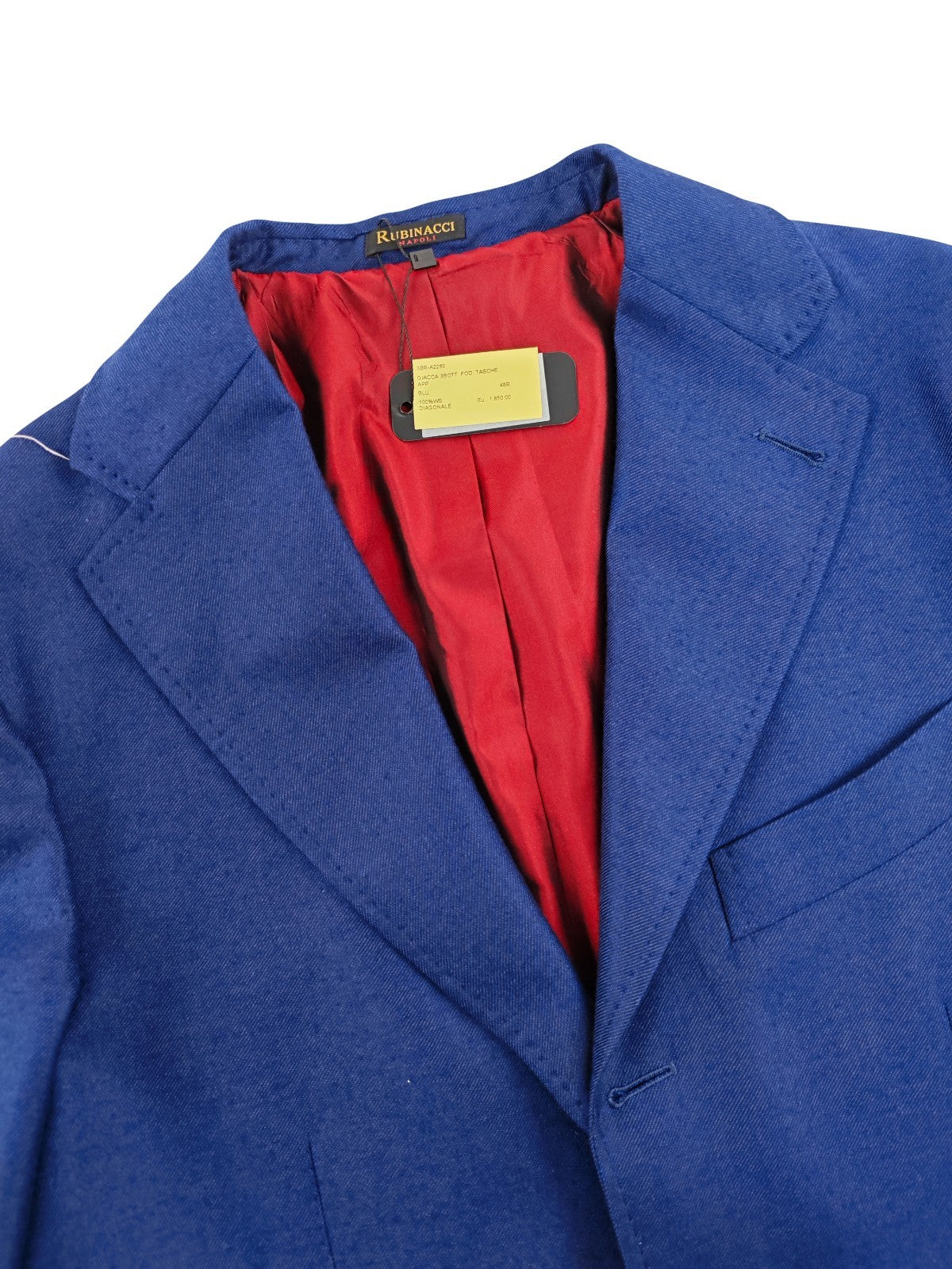 $2200 RUBINACCI NAPOLI Blue Jacket Sport Coat 100% Brushed Cashmere Twill