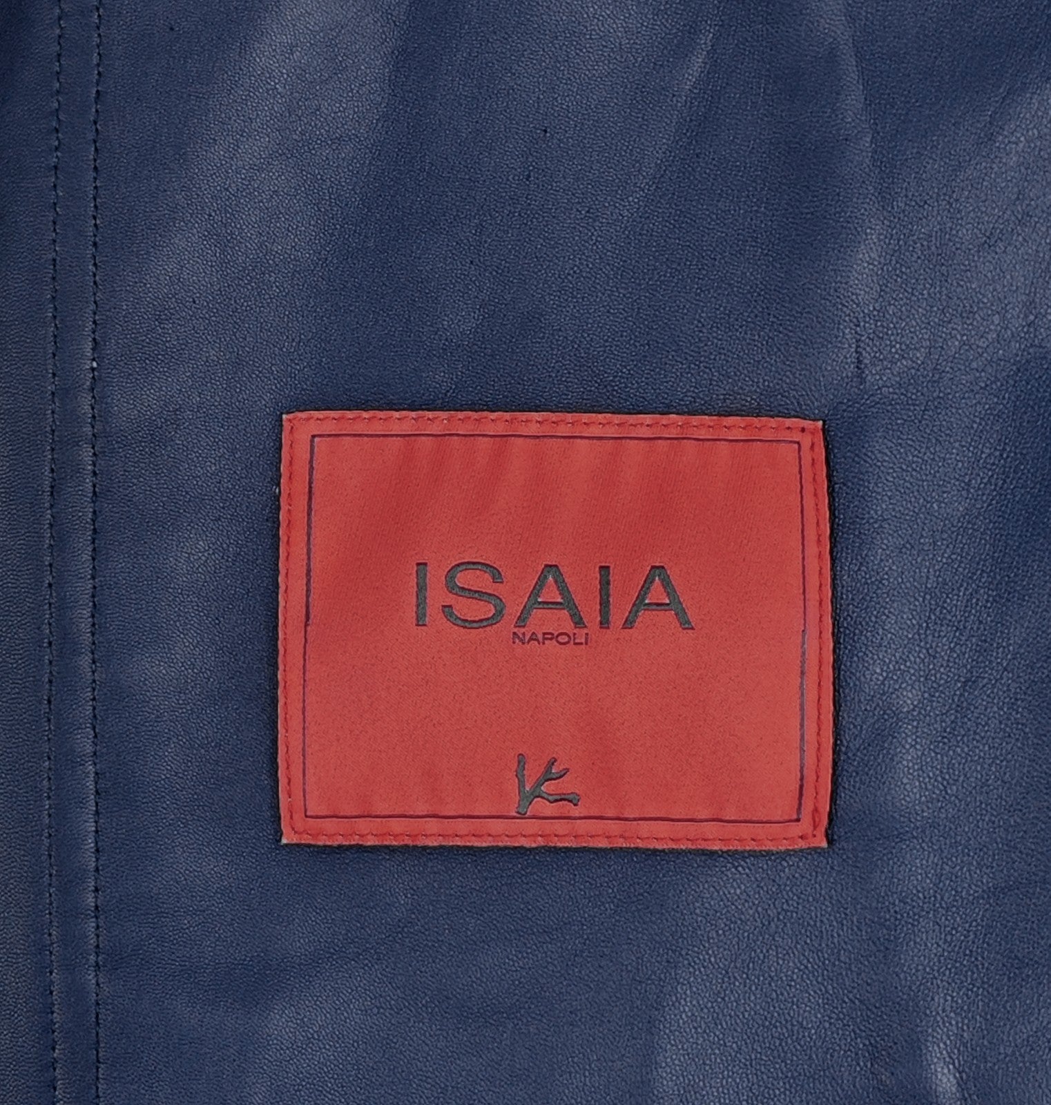 5500$ ISAIA Blue Navy Overshirt Jacket 100% Suede Lambskin Leather 38 US / 48 EU