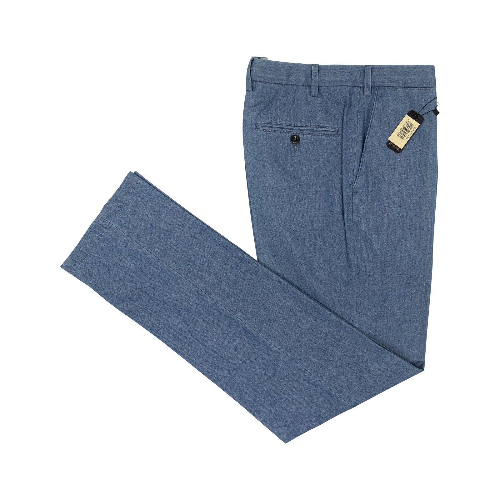 550$ RUBINACCI NAPOLI  Light Blue Denim Cotton Trouser Pant Made in Napoli