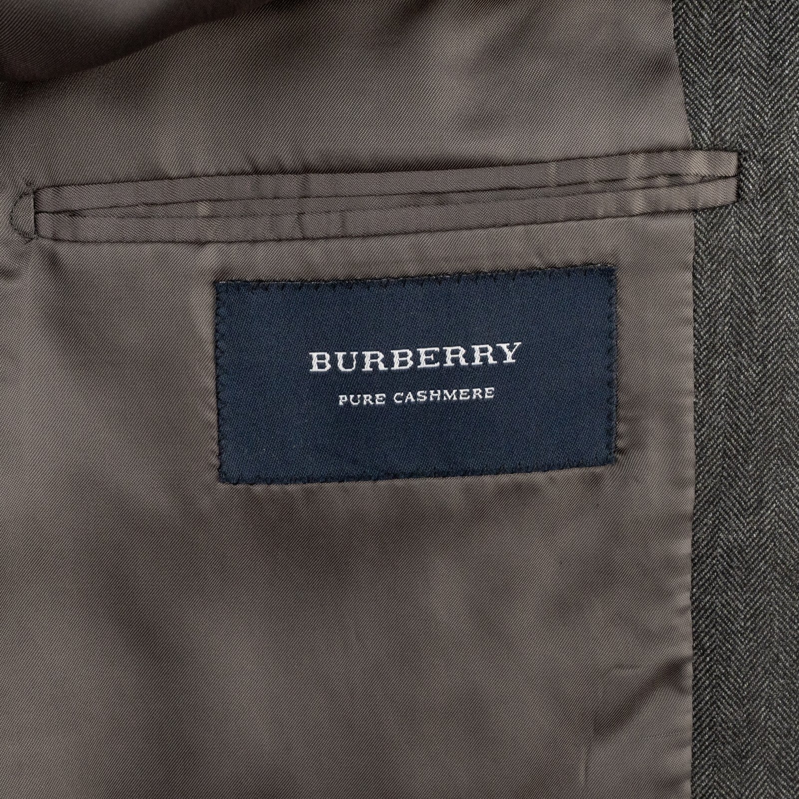 3480$ BURBERRY LONDON Suit Dark Gray Herringbone 100% Cashmere 48 US /  58 IT