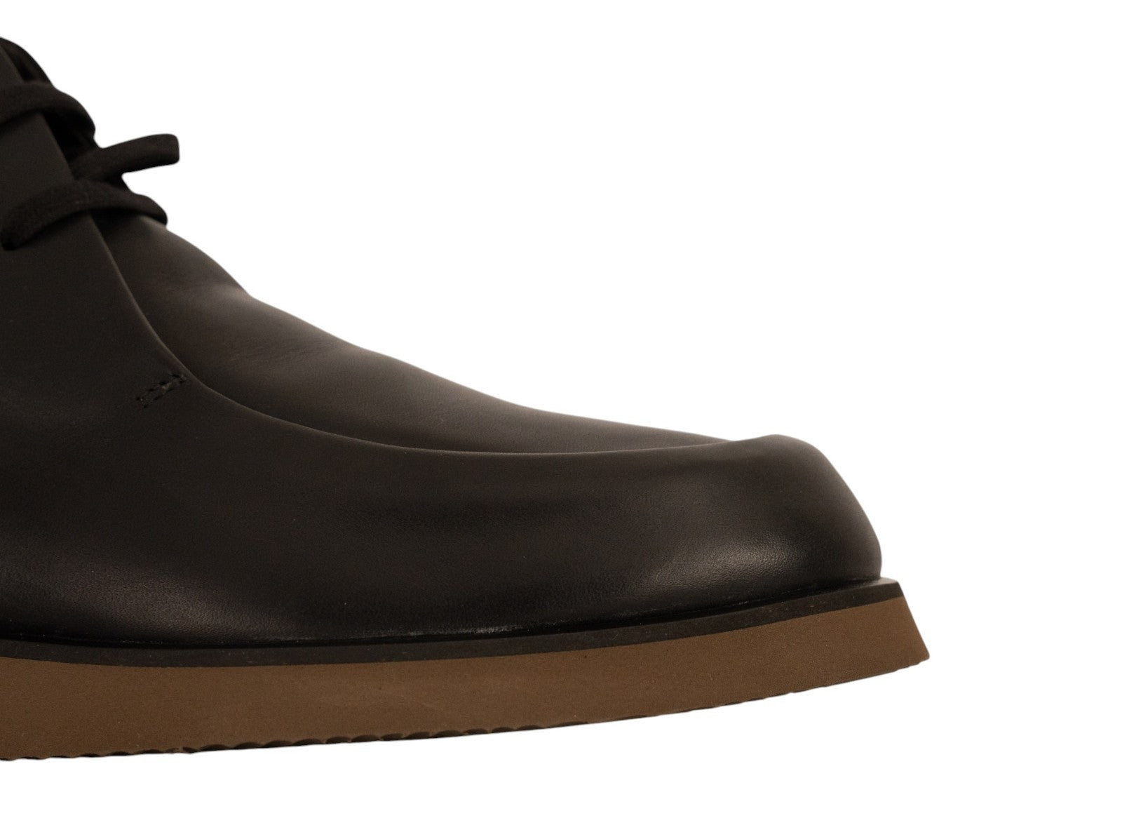 1565$ GIORGIO ARMANI Chukka Ankle Boot Lace-Up Shoes Black Smooth Leather