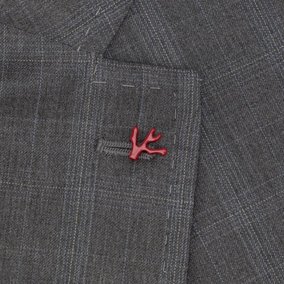 $6700 ISAIA NAPOLI "Capri" Gray Suit Fine Wool Plaids 48 US / 58 EU 8R