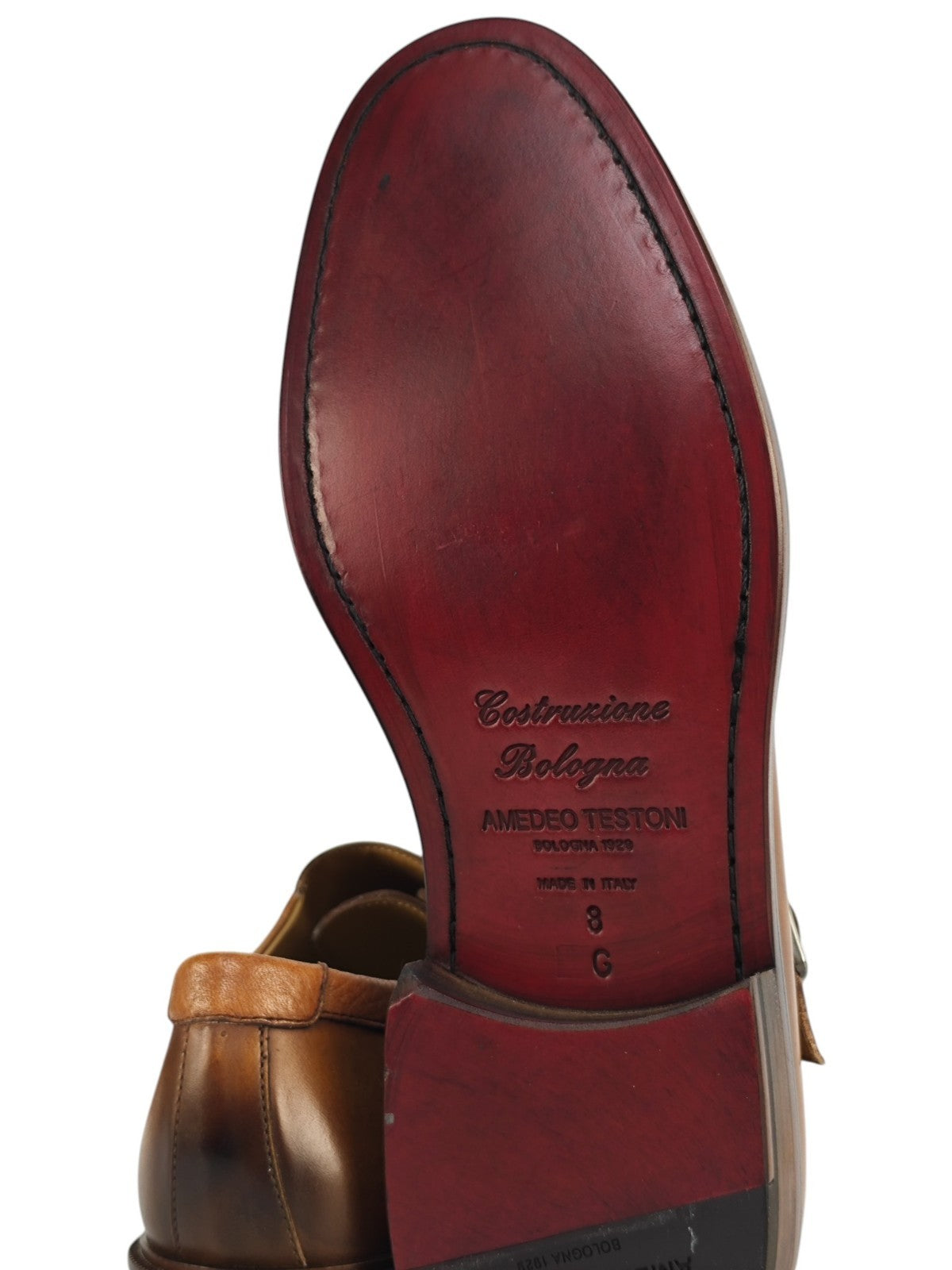 1300$ TESTONI Caramel Monk Shoes Bolognese Goodyear Welted 8 UK / 9 US / 42 IT