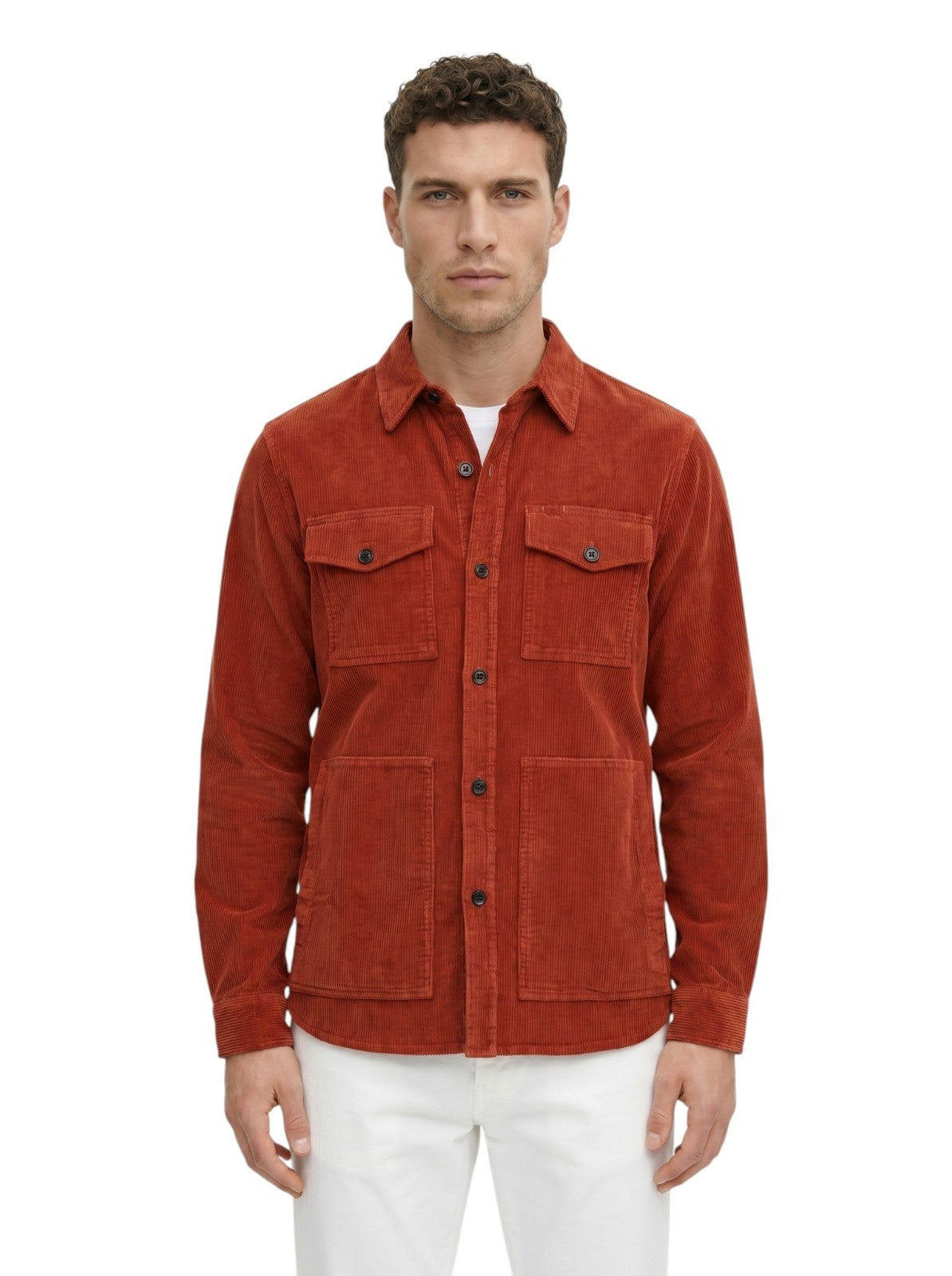 $1250 ISAIA NAPOLI "Comfort" Rust Hand-Sewn Overshirt Jacket Cordoroy Cotton