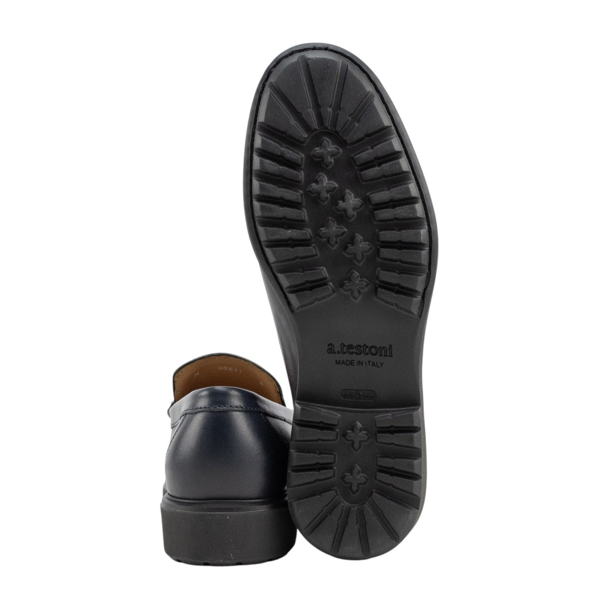 1250$ TESTONI "Gargano" Sport Napa Calf Navy + Dark Metal 8 UK / 9 US / 42 IT