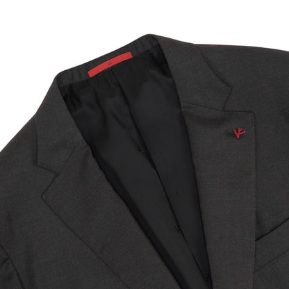 $6950 ISAIA "Amalfi" Charcoal Hand-Sewn Suit Fine Wool Solid 46 US / 56 EU 8R