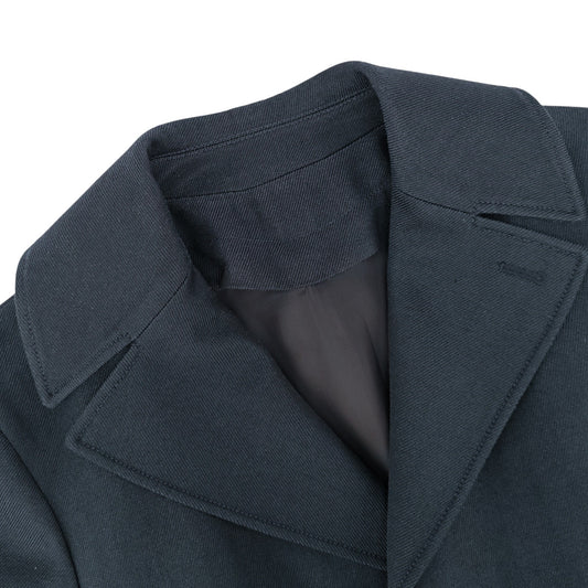 RAFFAELE CARUSO Blue Wool Overcoat Detachable Lining Made Italy 40 US / 50 IT