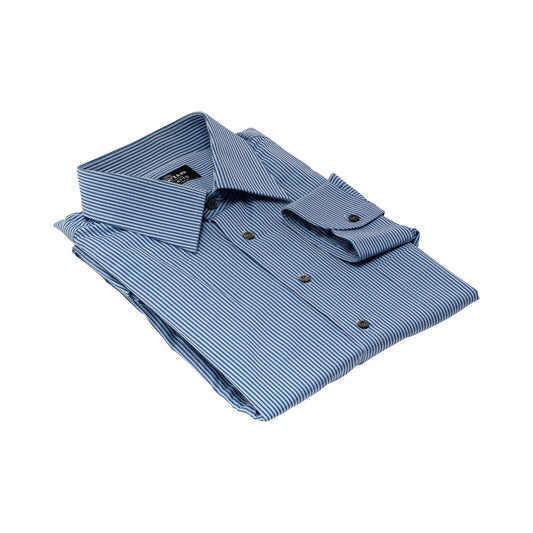 690$ LUXURY GERLIN Shirt Blue Striped Alumo Cotton 16.5 - 42 8B BIJAN