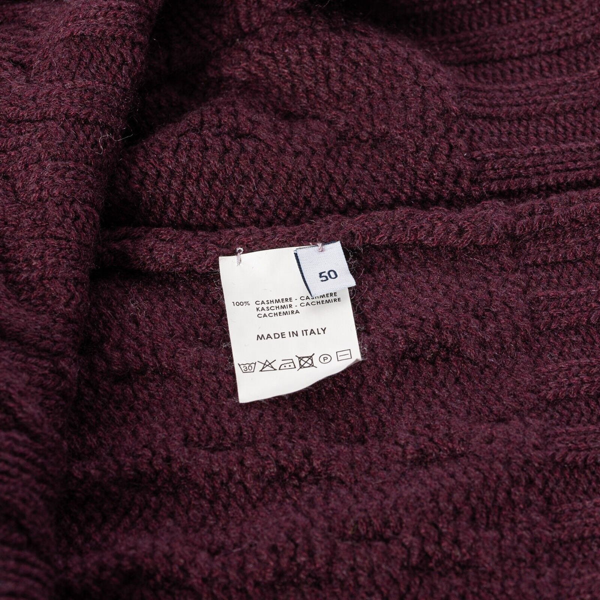 $1400 FEDELI CASHMERE Burgundy Cable-Knit Sweater 100% Cashmere 40 US / 50 EU