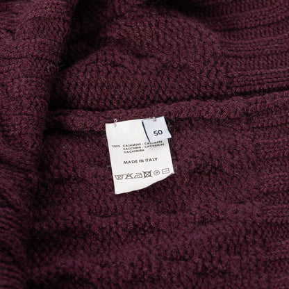 $1400 FEDELI CASHMERE Burgundy Cable-Knit Sweater 100% Cashmere 40 US / 50 EU