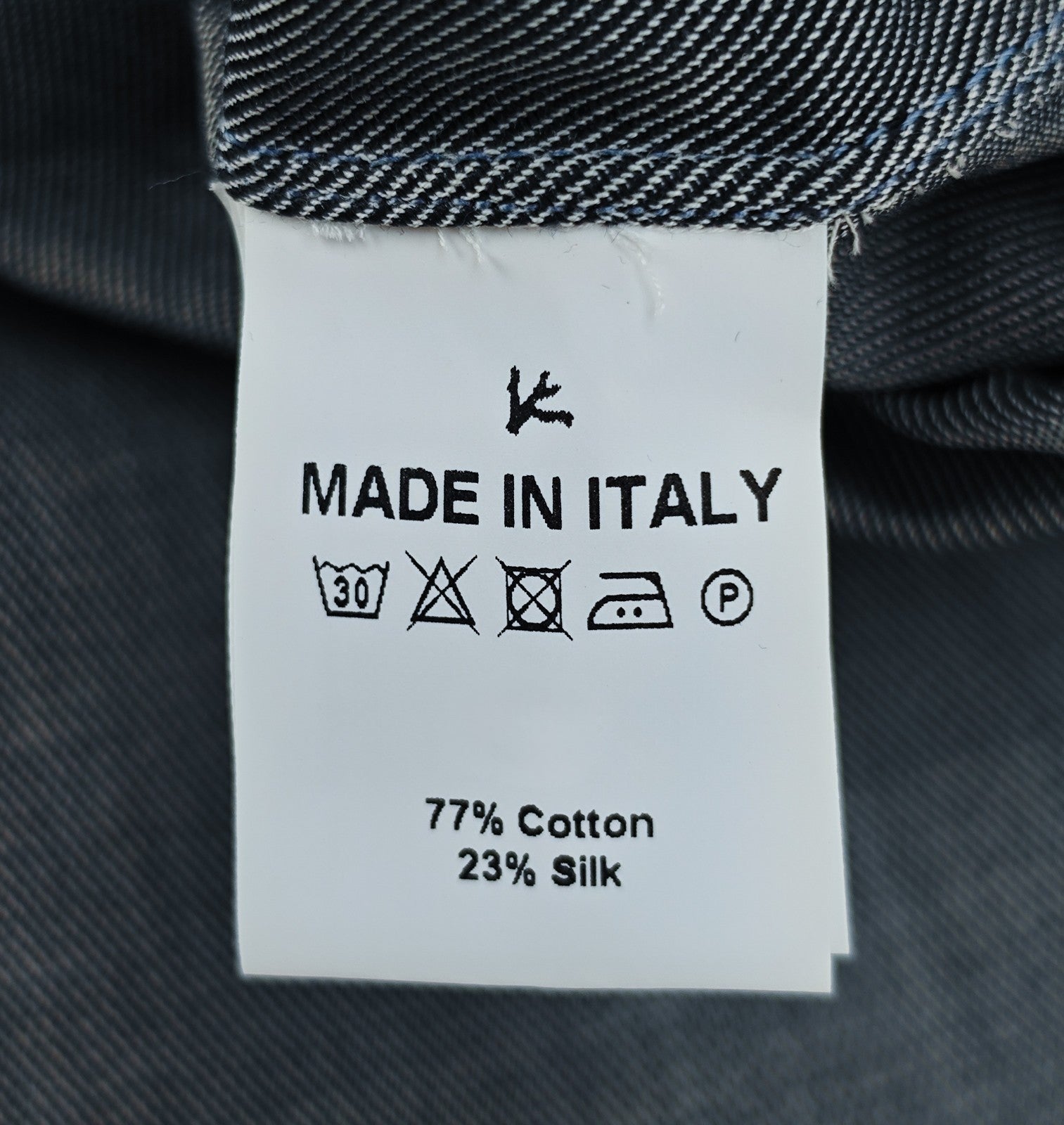 780$ ISAIA NAPOLI "Mix" Blue Dress Shirt Hand-Sewn Twill Cotton - Silk