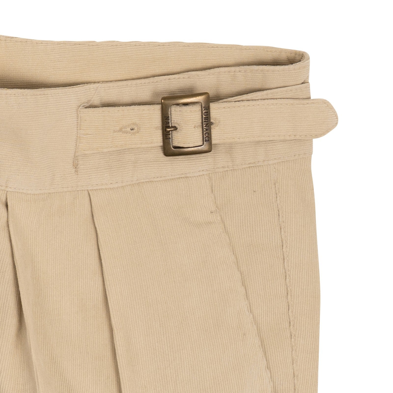 650$ RUBINACCI NAPOLI "Manny" Beige High Rise Pant Corduroy Cotton 36 US / 52 EU