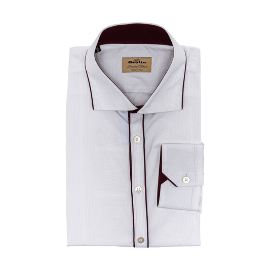 690$ LUXURY GERLIN Shirt White ALUMO Jacquard Cotton 16 - 41 7A BIJAN