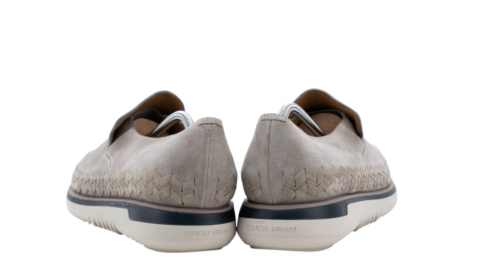 1050$ GIORGIO ARMANI Sneaker Shoes Slip-On Gray Woven Suede 9 UK / 10 US / 43 IT