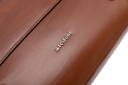 $1090 Testoni Bologna Caramel Briefcase PC Case Deluxe Antiqued Calf 