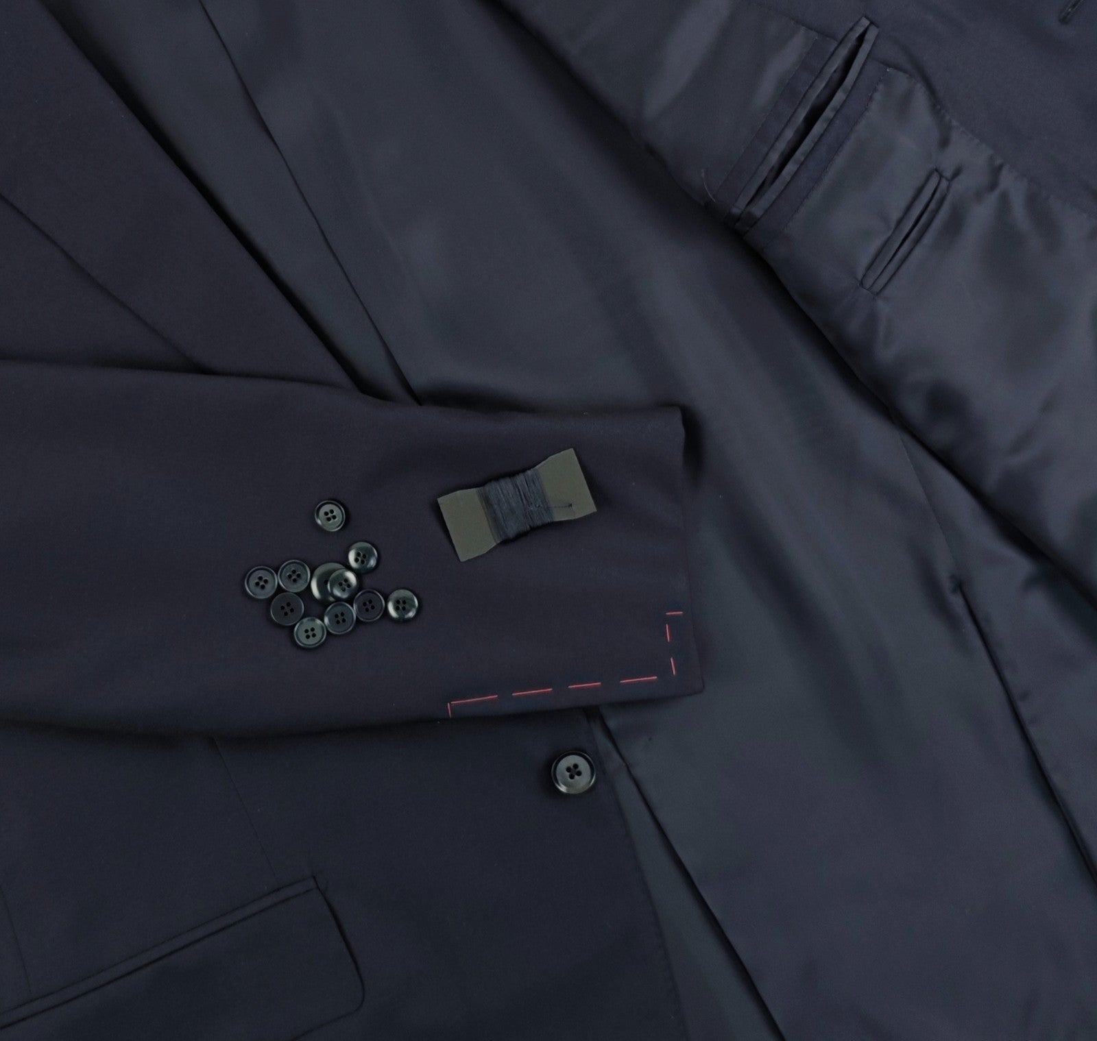 $6500 ISAIA NAPOLI Blue Midnight Hand-Sewn Suit Wool 100's  48 US / 58 EU