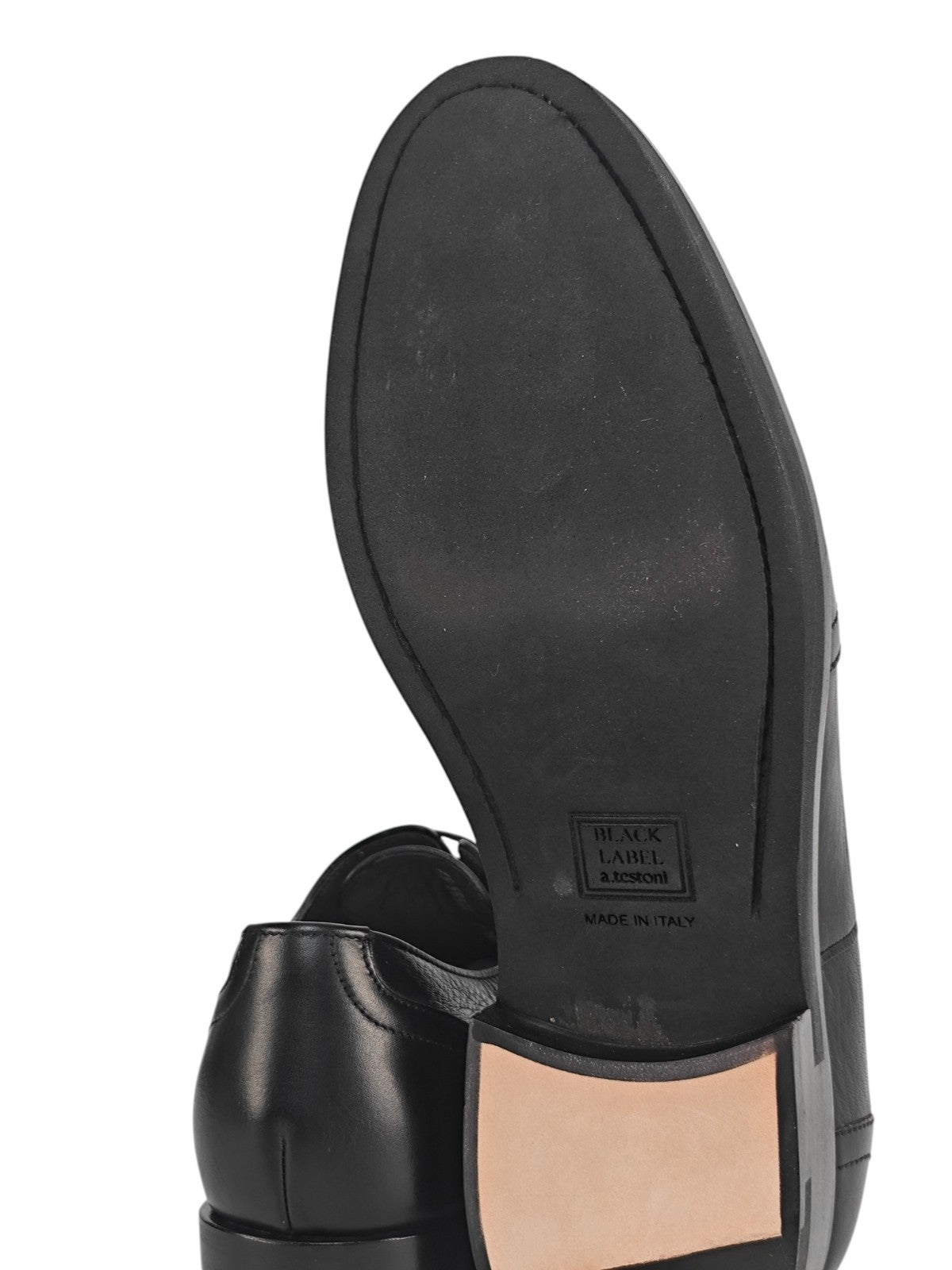 1300$ TESTONI Black Oxford Shoes Deerskin Leather 5.5 UK  / 6.5 US / 39.5 IT