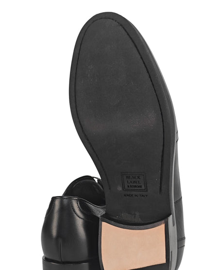 1300$ TESTONI Black Oxford Shoes Deerskin Leather 5.5 UK  / 6.5 US / 39.5 IT