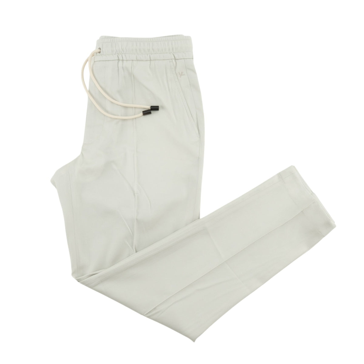 1350$ ISAIA NAPOLI Light Beige Drawstring Pant Cotton Wool Slim 34 US / 50 EU