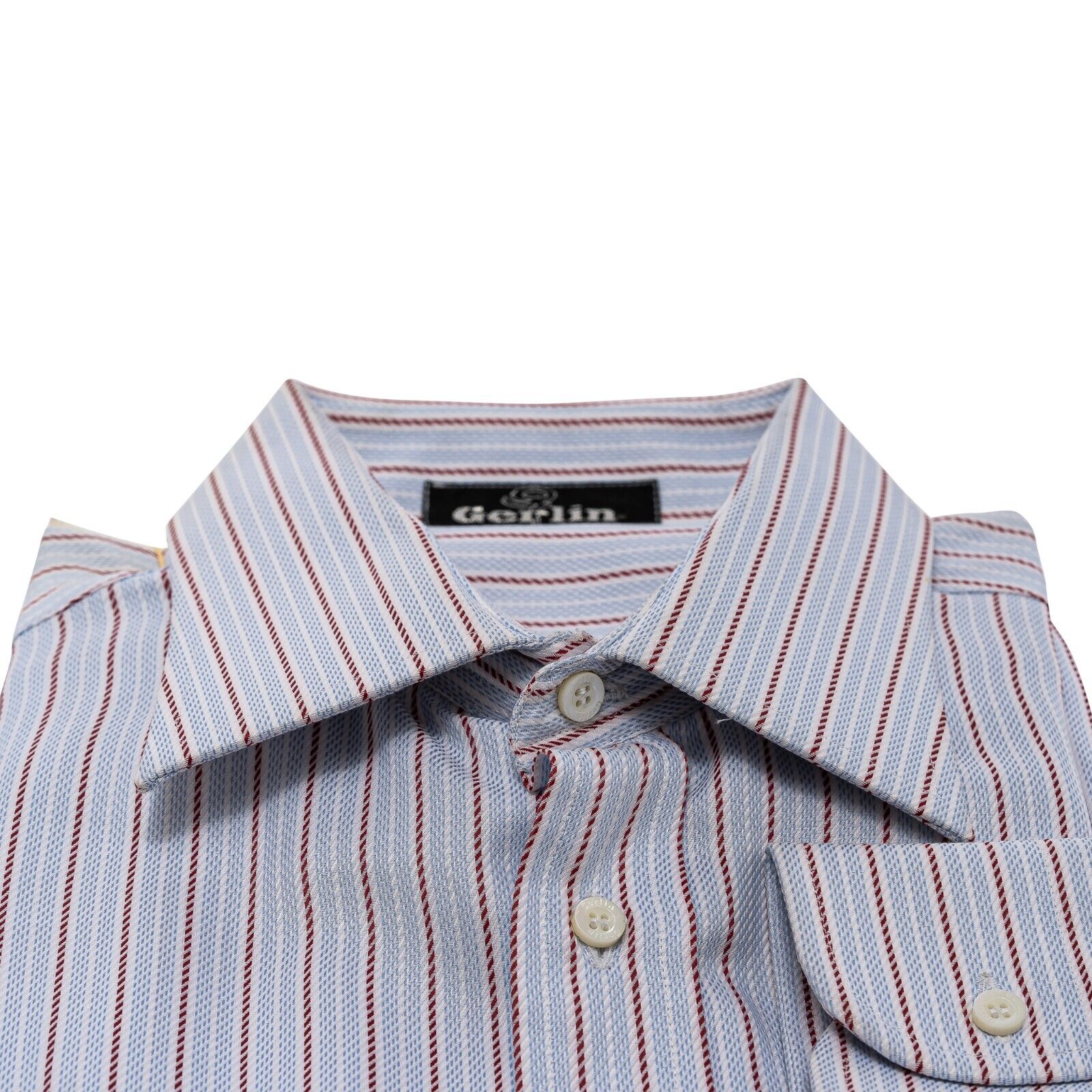 690$ LUXURY GERLIN Shirt Striped Heavy Cotton 16 - 41 6G BIJAN