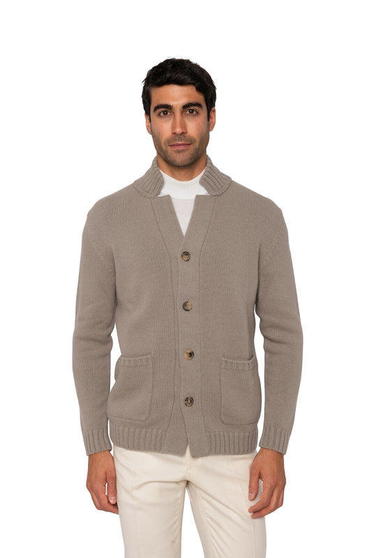 $1800 FEDELI CASHMERE Dove Gray Cardigan Jacket Thick 100% Cashmere 40 US  50 EU