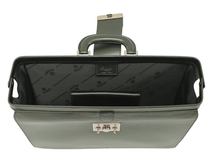 1520$ PINEIDER "Metro Smooth" Calf Diplomatic Briefcase Work Doctor Bag Green