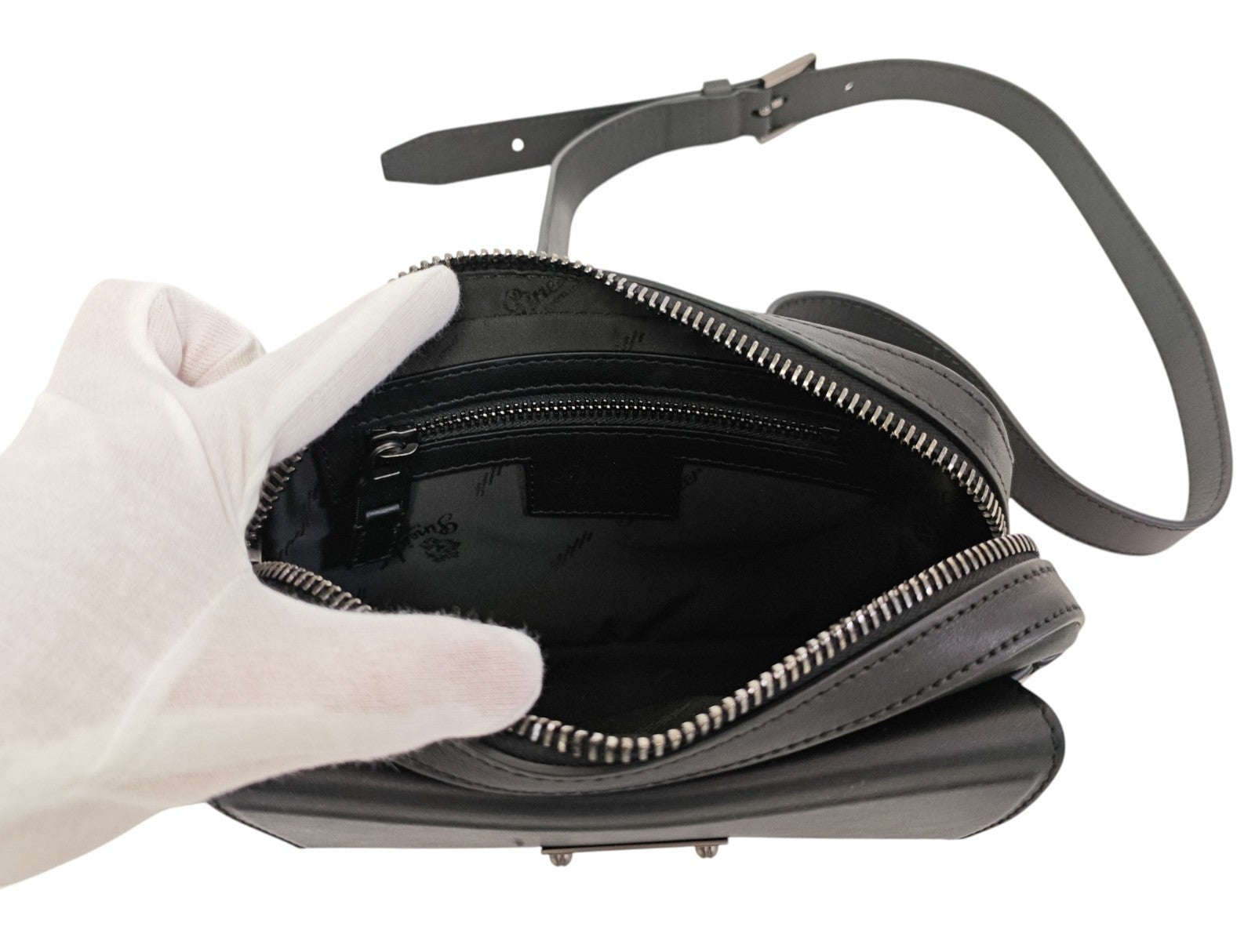 1070$ PINEIDER FIRENZE 1774 "Metro Smooth" Bumbag Belt Bag Calf Black