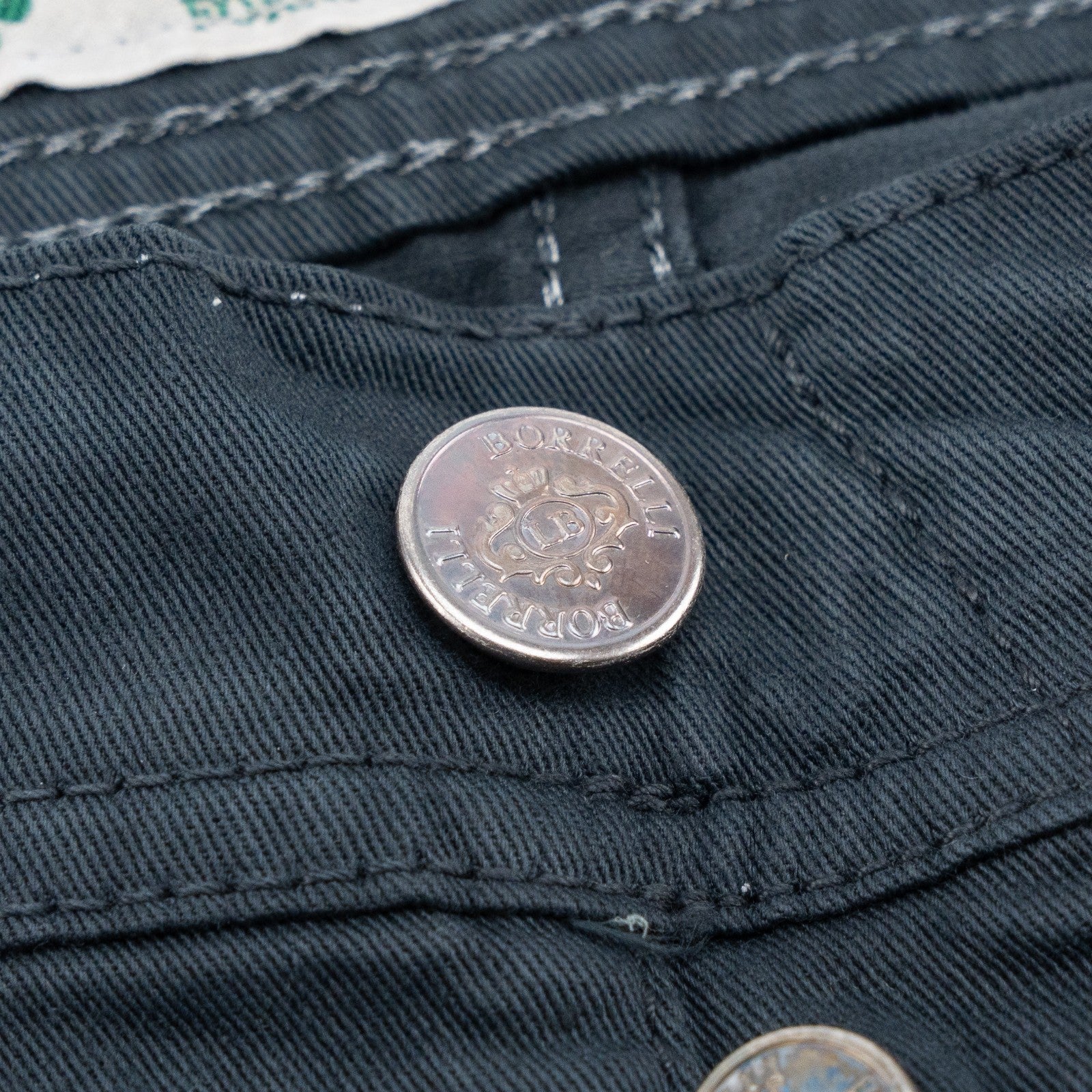415$ LUIGI BORRELLI NAPOLI Blue Denim Jeans Pant Twill Cotton 33 US / 49 EU