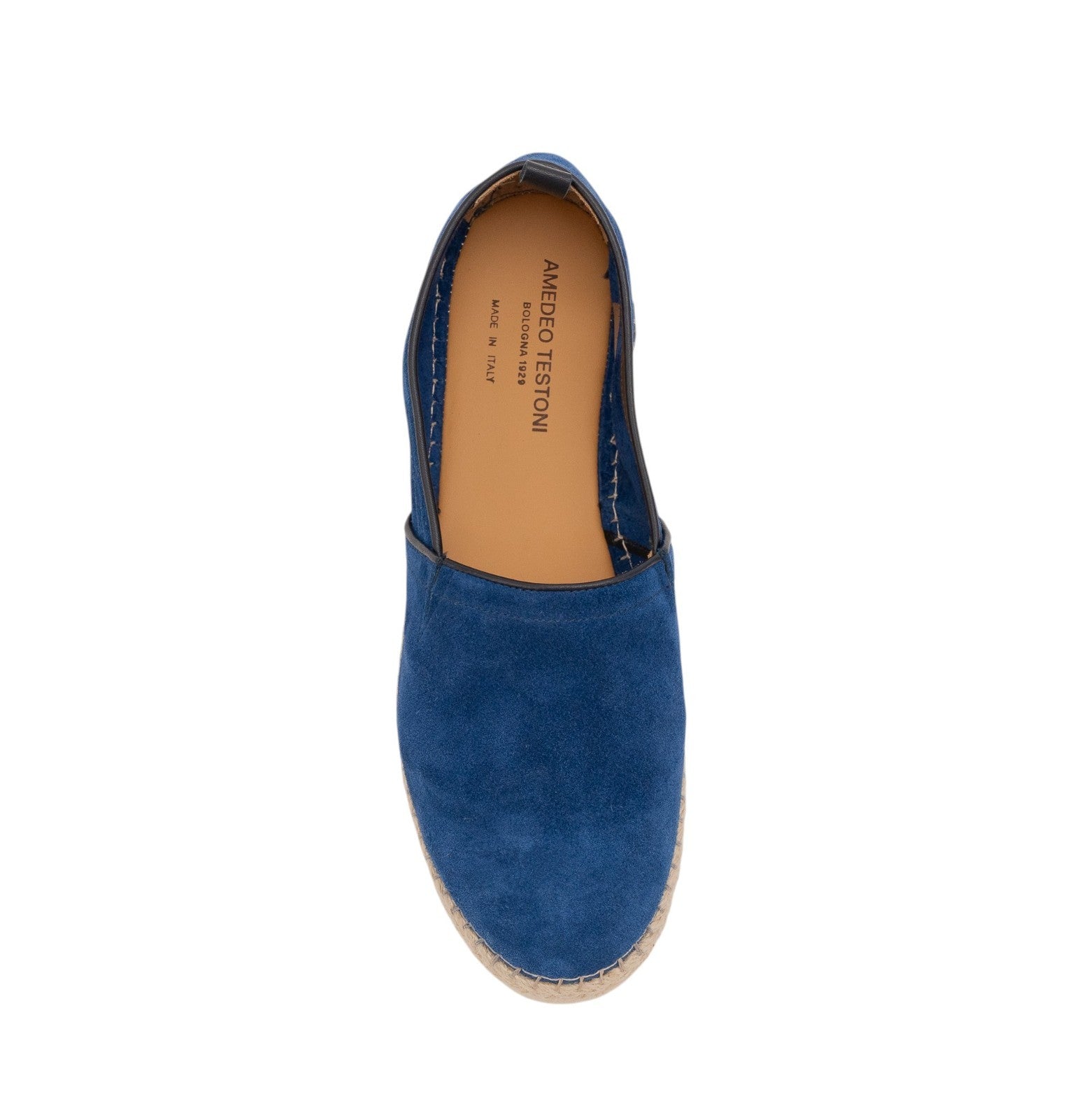 $750 TESTONI "Capri" Espadrillas Shoes Unlined Suede Sea - Made in Italy
