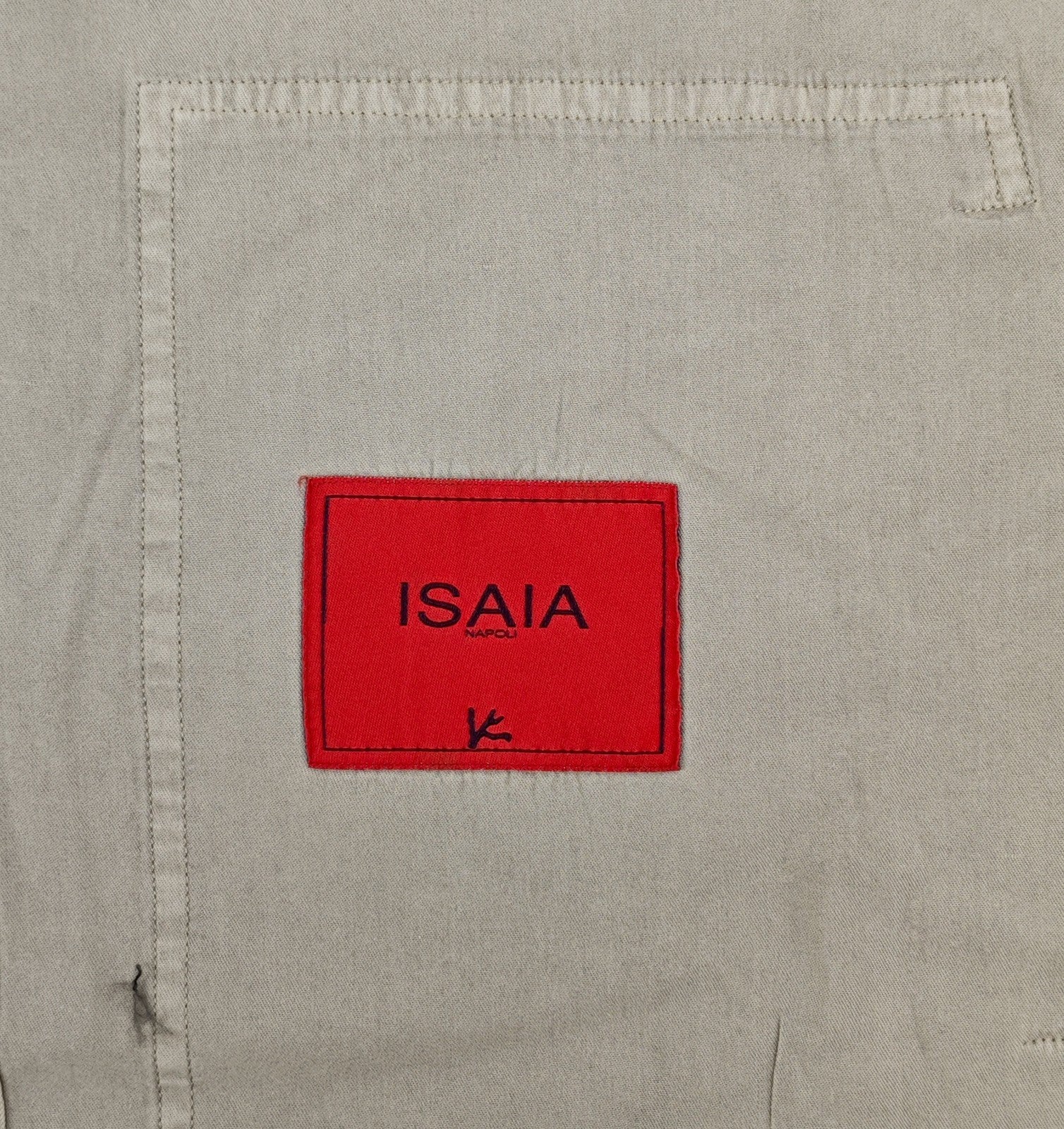 $1250 ISAIA NAPOLI Light Beige Hand-Sewn Overshirt Jacket Cotton - Silk