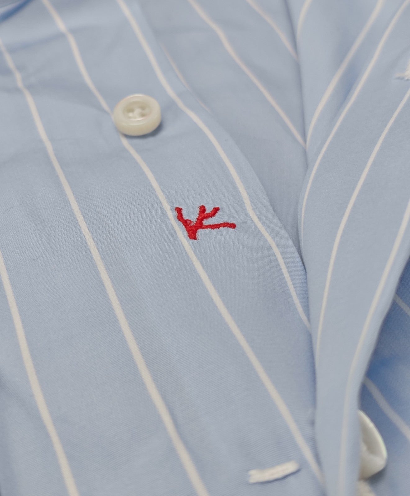 730$ ISAIA NAPOLI "Mix" Sky Blue Striped Dress Shirt Hand-Sewn Fine Cotton