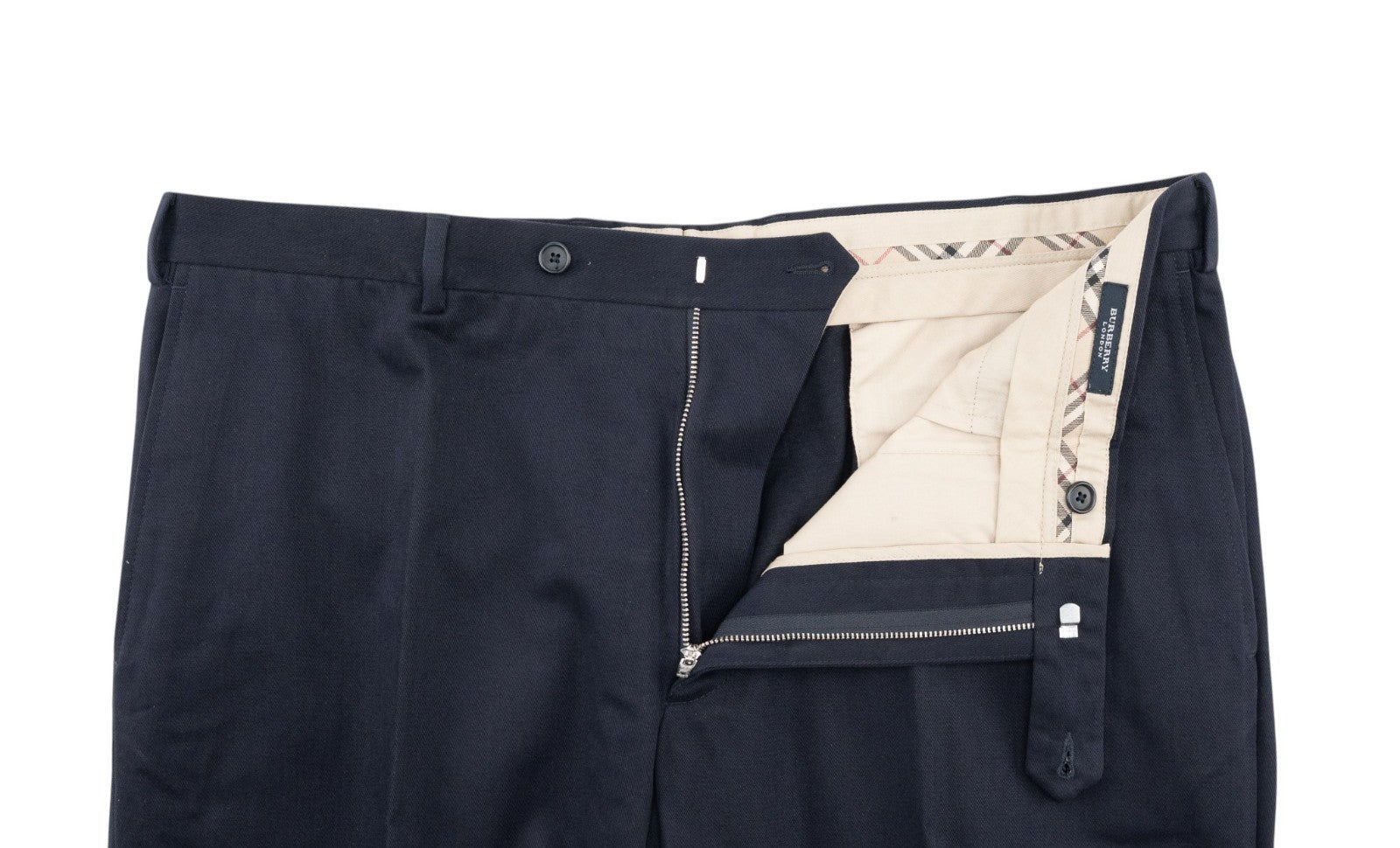 700$ BURBERRY LONDON Blue Navy Chino Cotton Pant Regular Fit 42 US / 58 EU