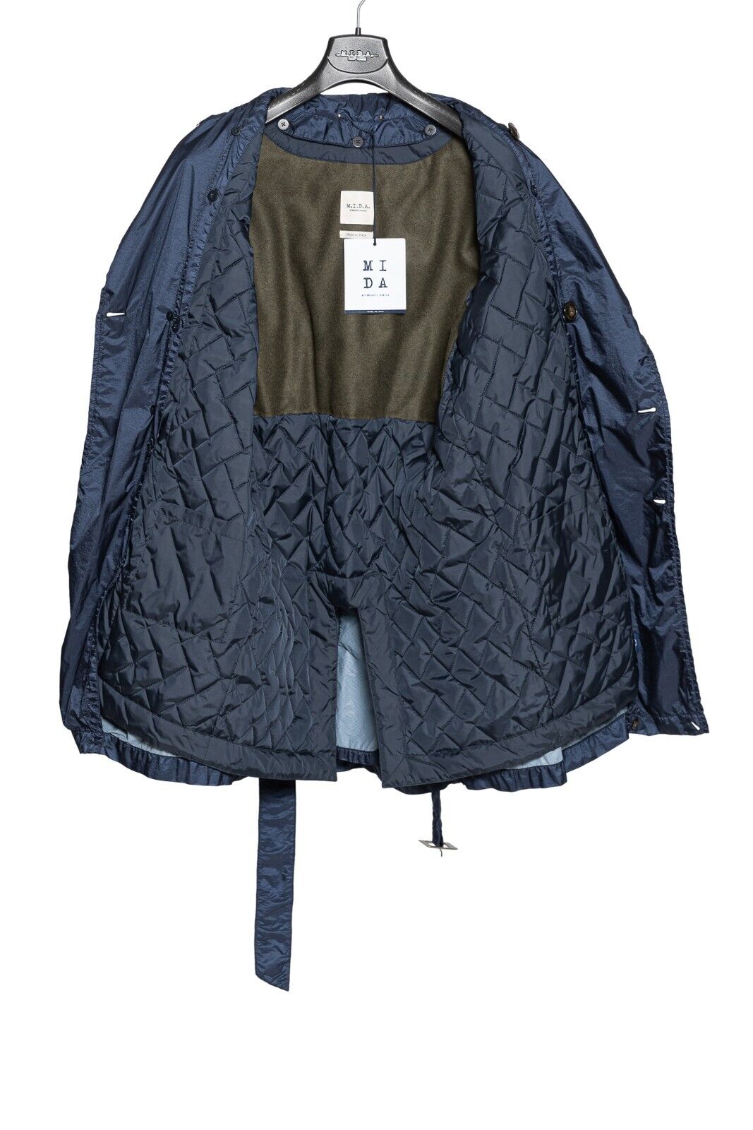 800$ MI.DA TOKYO-FIRENZE Blue Trench Coat Japan Fabric Light / Warm 38 US  48 EU